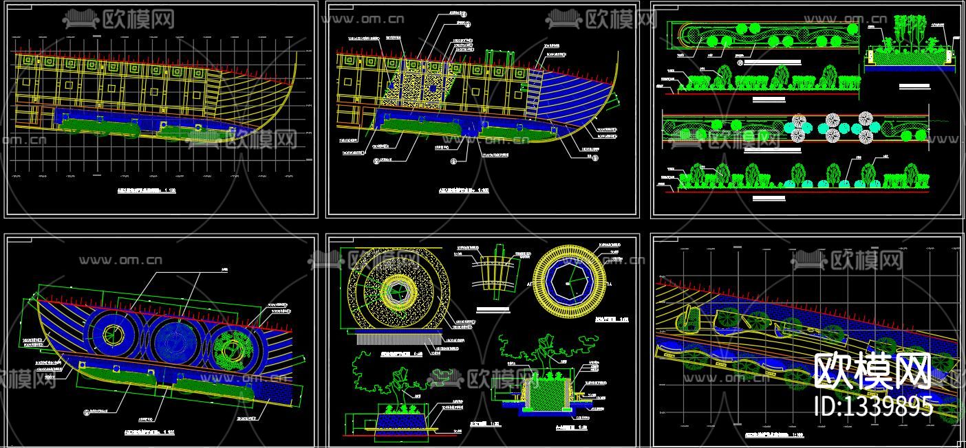 城市道路景观cad施工图下载（渲染图3）