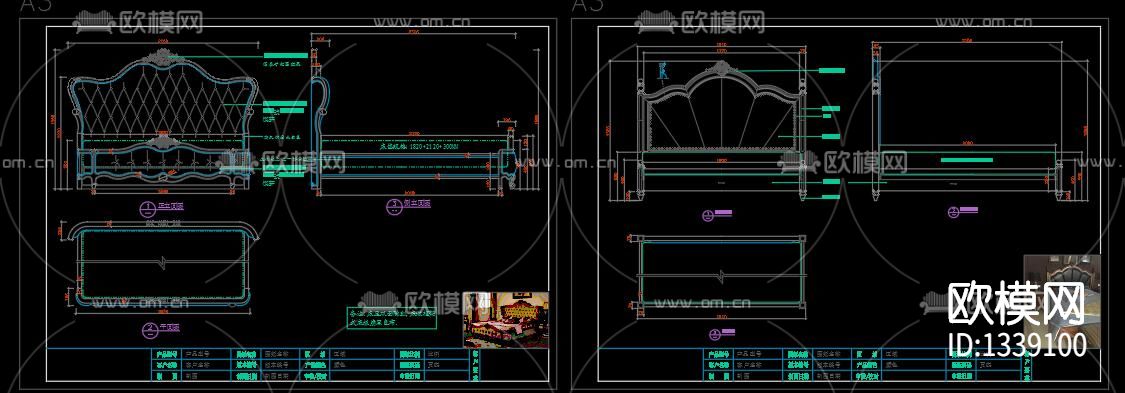 美式家具cad图库下载（渲染图2）