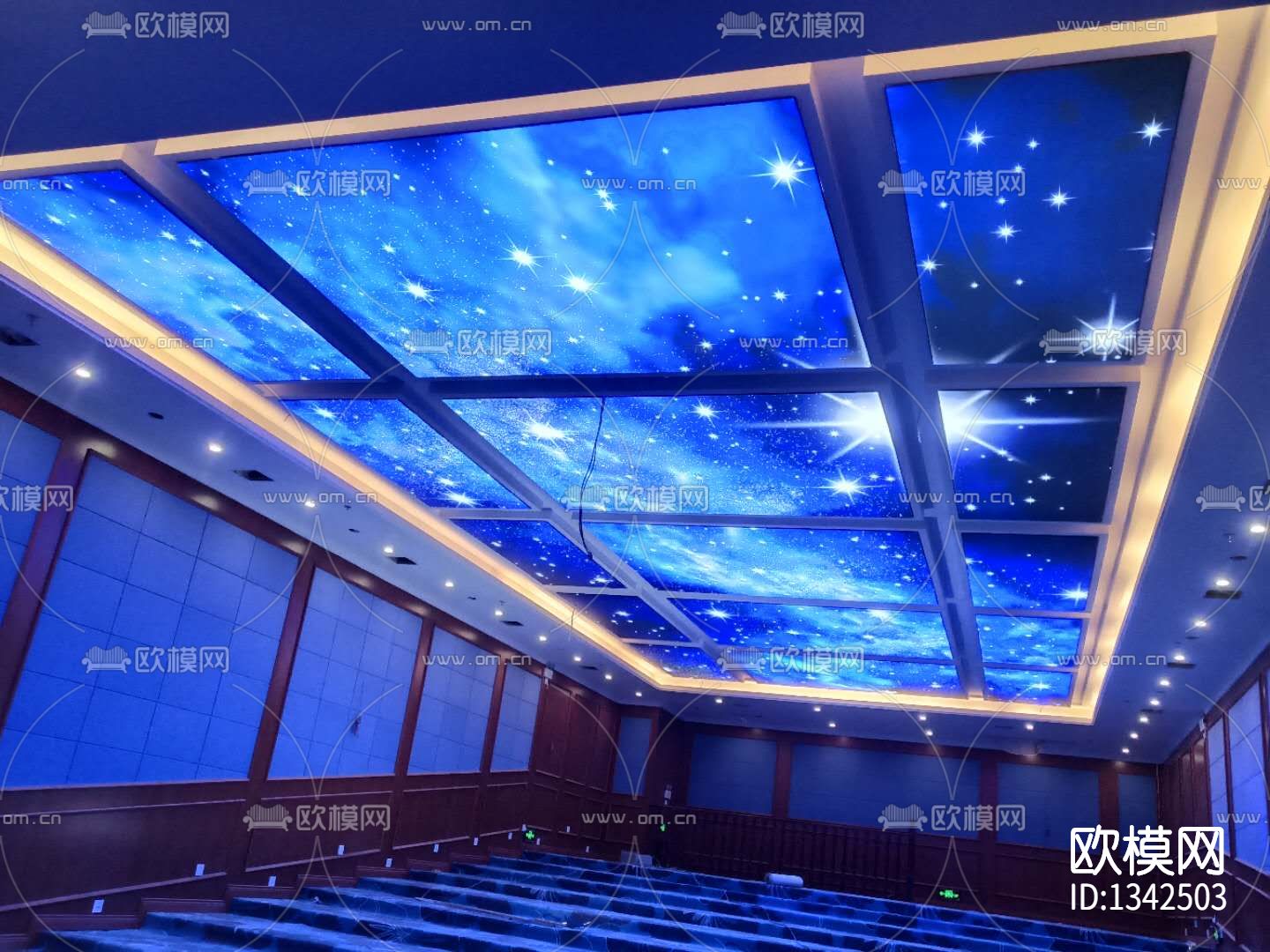 电影院放映厅cad施工图下载（渲染图1）