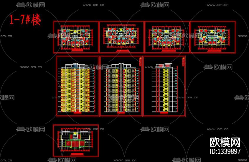 高层建筑cad施工图下载（渲染图6）