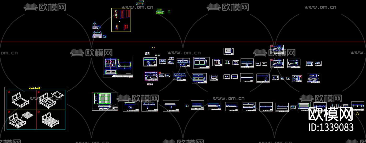 圣诞雪橇床cad图库下载（渲染图10）