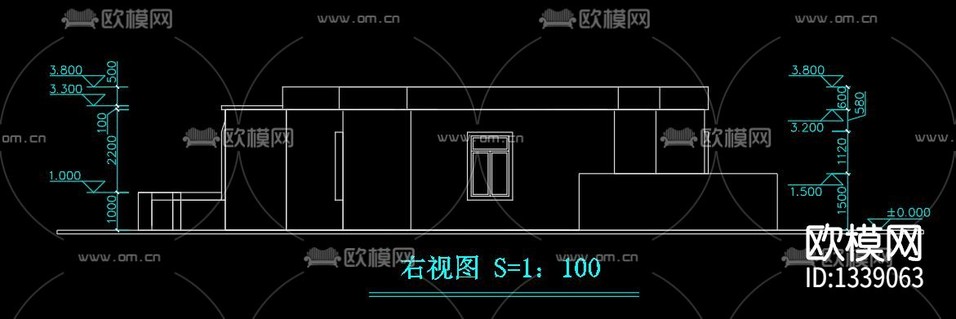 茶室cad施工圖下載(渲染圖7)