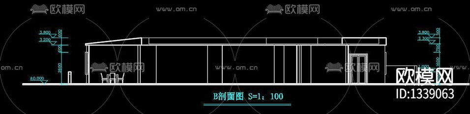 茶室cad施工圖下載(渲染圖8)