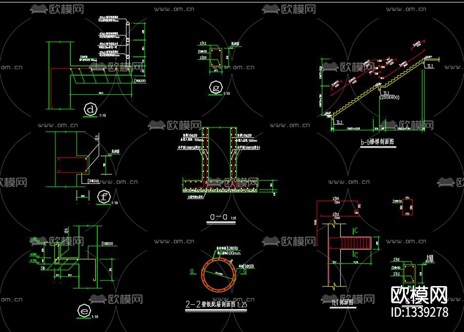 混凝土结构水池cad施工图下载（渲染图4）