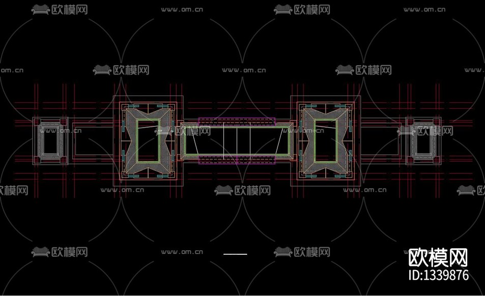 歐式大門cad施工圖下載(渲染圖1)