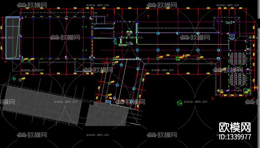 某小学五层建筑平立剖面cad节点图下载（渲染图8）