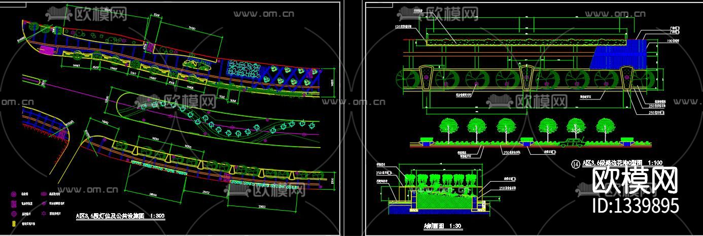 城市道路景观cad施工图下载（渲染图6）