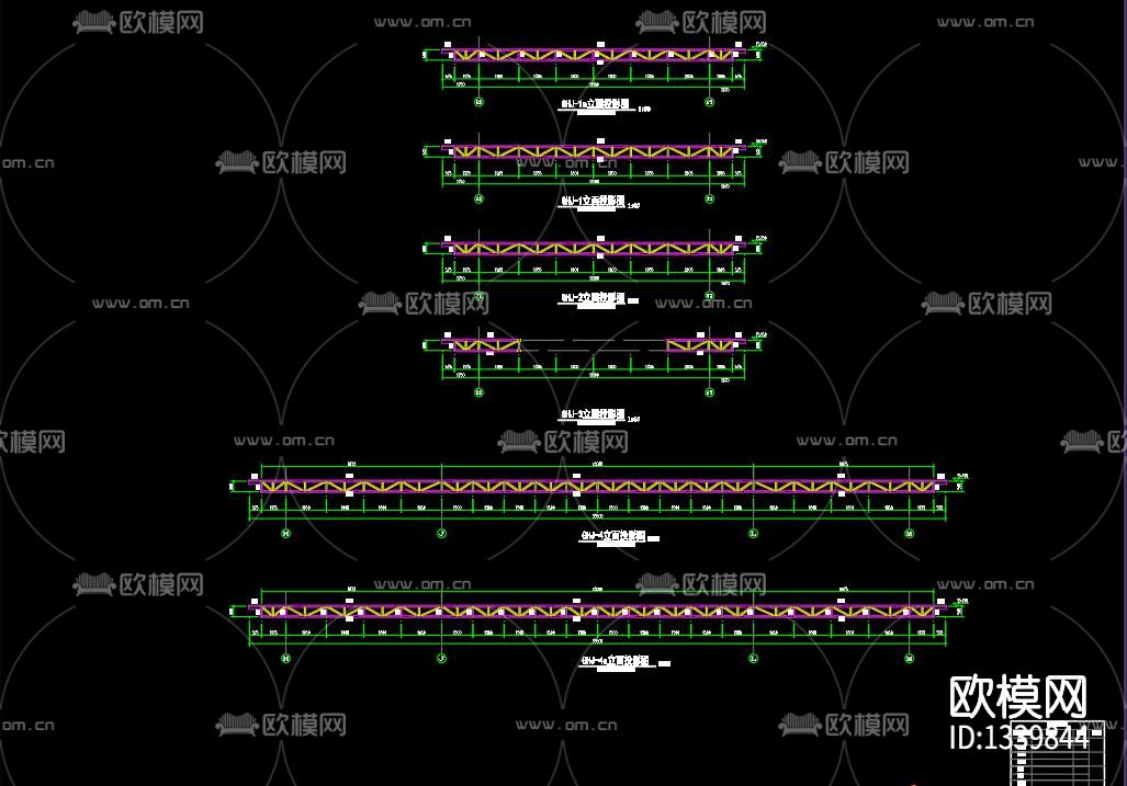 工业园钢结构cad施工图下载（渲染图5）