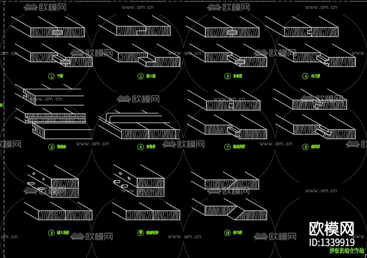 中式斗拱隼牟结构cad施工图下载（渲染图8）