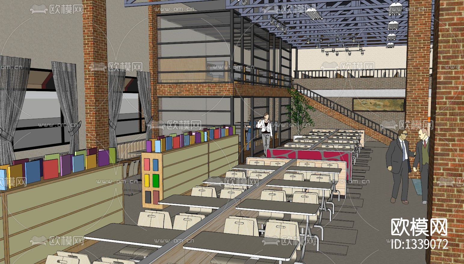 咖啡厅cad施工图下载（渲染图1）