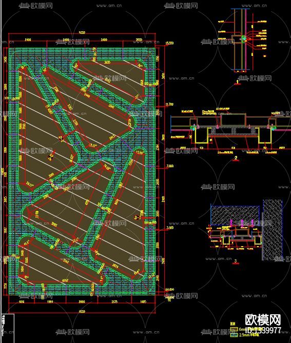 某小学五层建筑平立剖面cad节点图下载（渲染图7）
