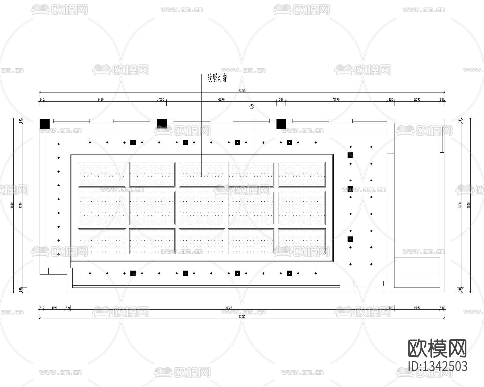 电影院放映厅cad施工图下载（渲染图3）