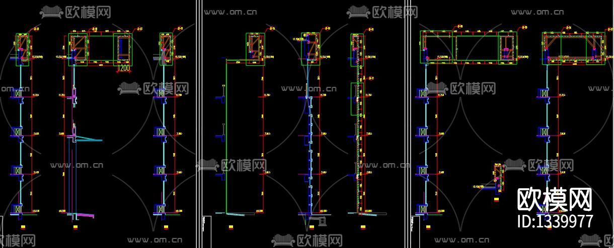 某小学五层建筑平立剖面cad节点图下载（渲染图5）