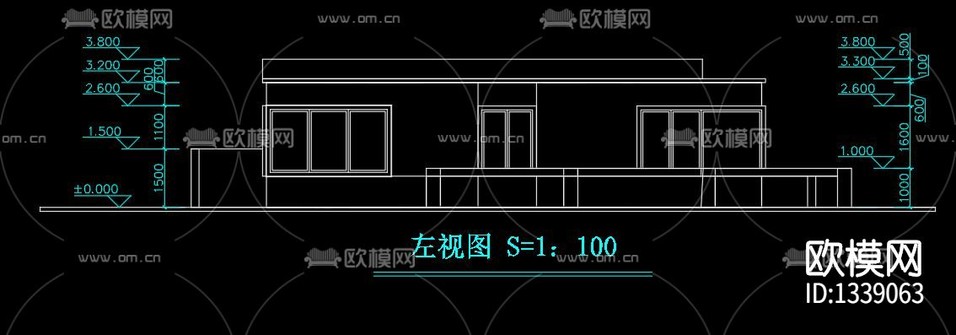 茶室cad施工圖下載(渲染圖6)