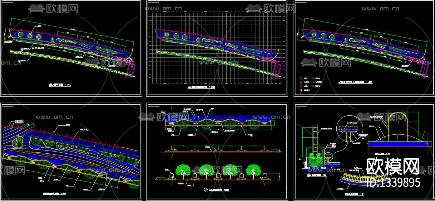 城市道路景观cad施工图下载（渲染图5）