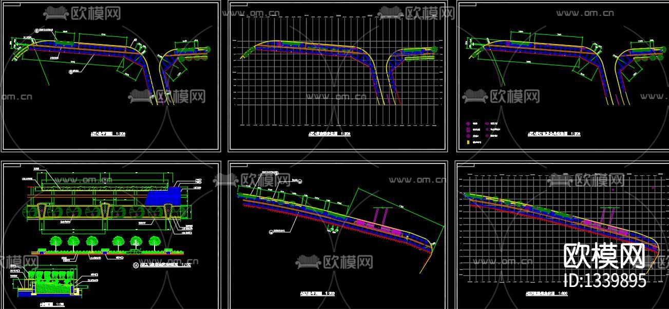 城市道路景观cad施工图下载（渲染图7）