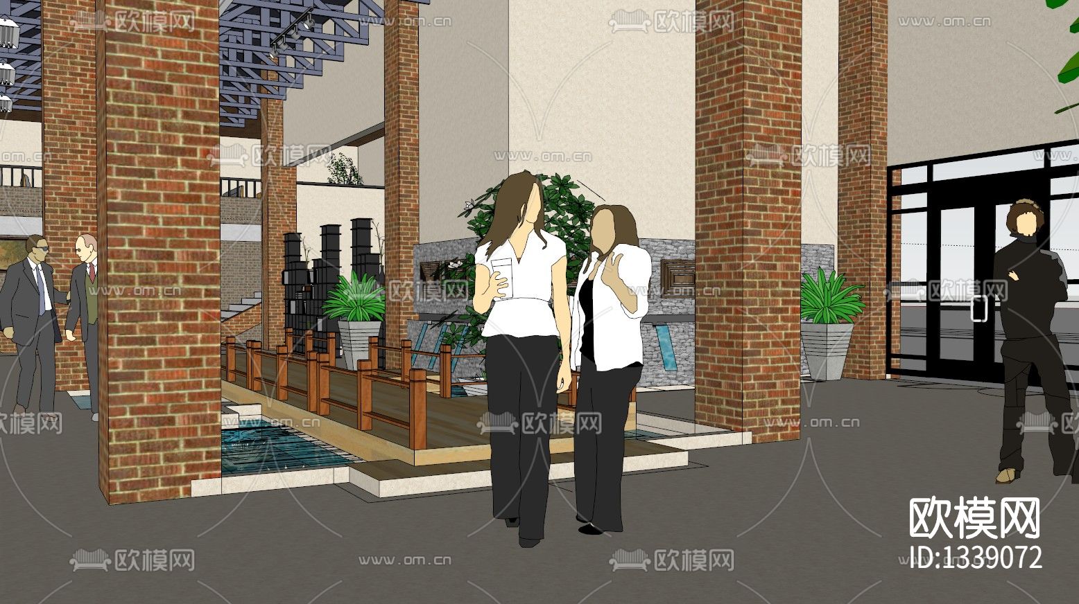 咖啡厅cad施工图下载（渲染图5）