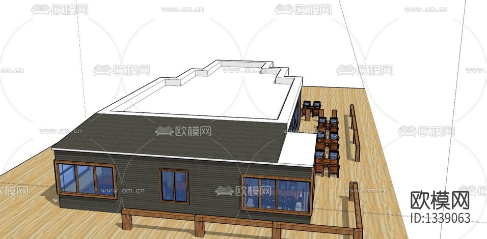 茶室cad施工圖下載(渲染圖3)