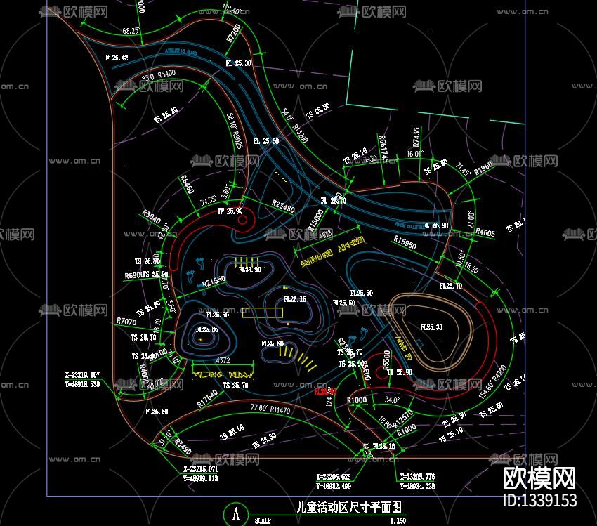 儿童活动区cad施工图下载（渲染图7）