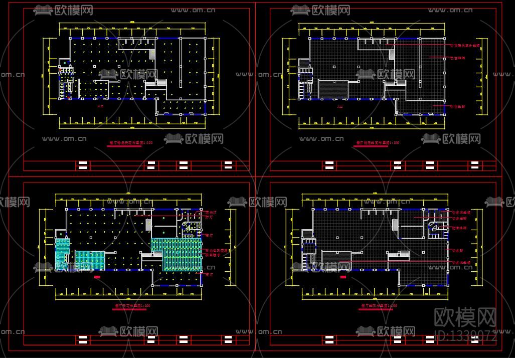 咖啡厅cad施工图下载（渲染图4）