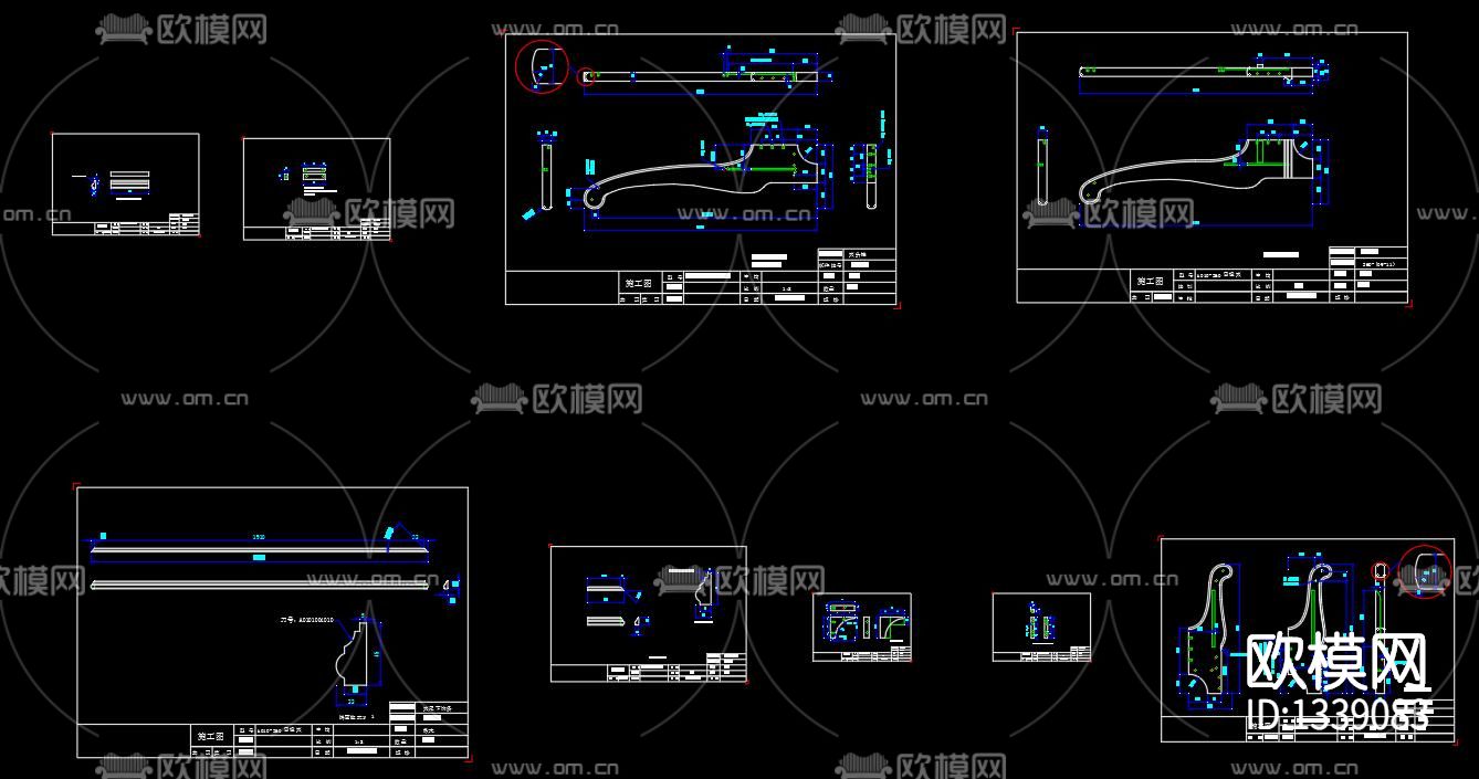 圣诞雪橇床cad图库下载（渲染图7）