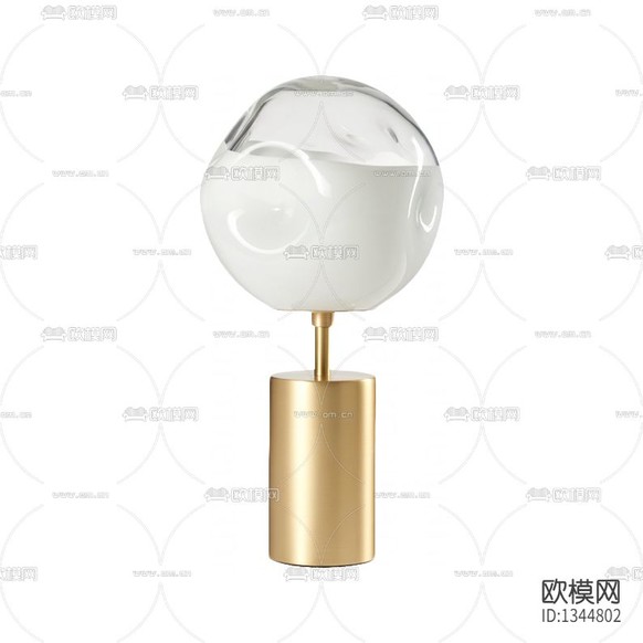 现代轻奢金属不规则玻璃台灯下载