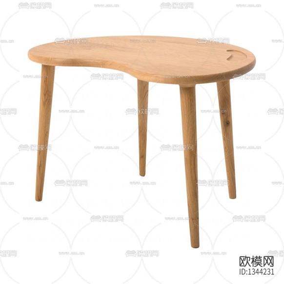 北欧简约月牙实木儿童桌下载