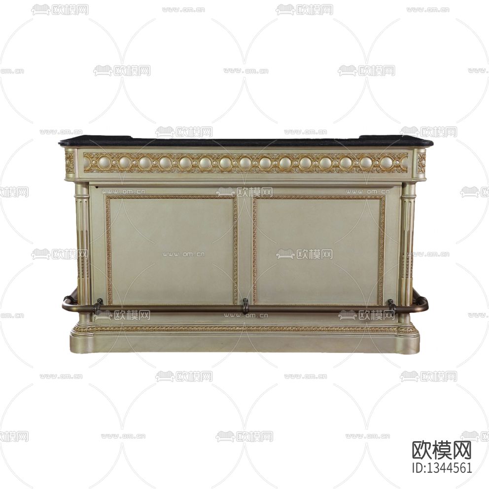 法式轻奢凡赛尔玫瑰实木雕花吧台下载（渲染图1）