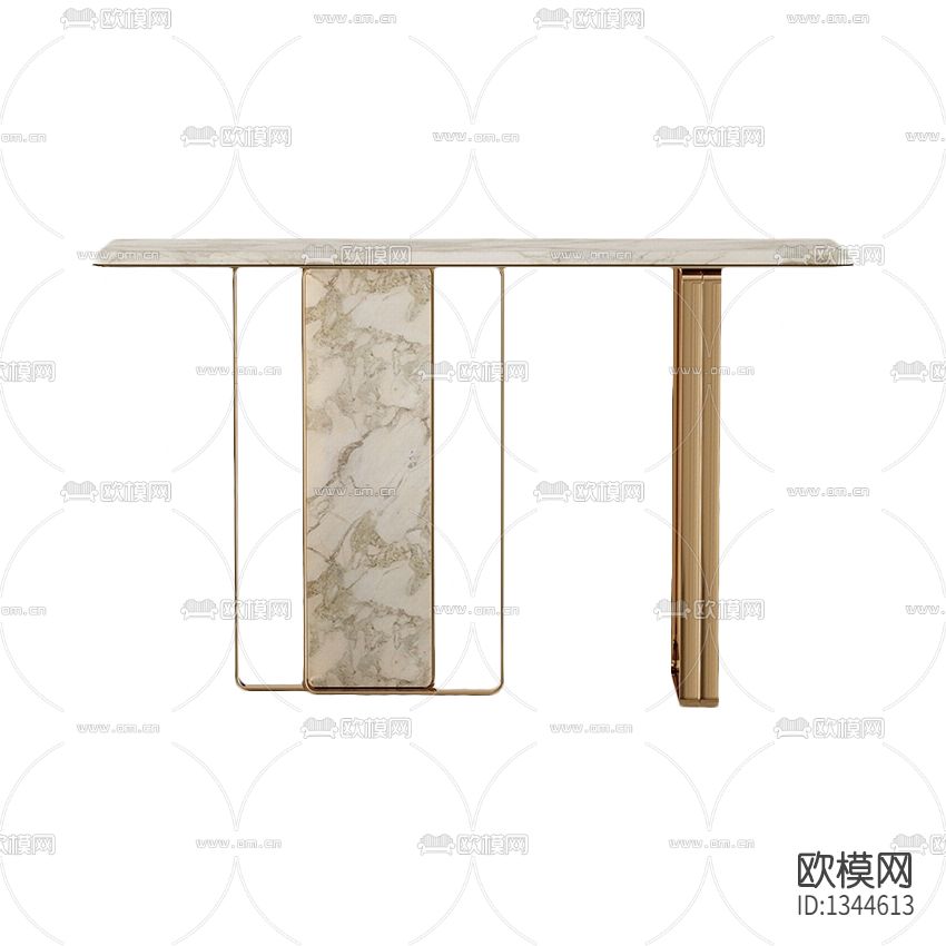 现代轻奢金属大理石玄关台