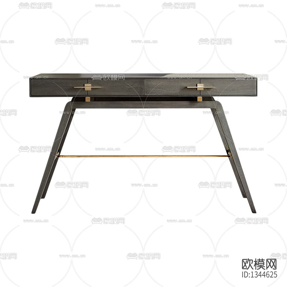 新中式轻奢实木金属玄关台