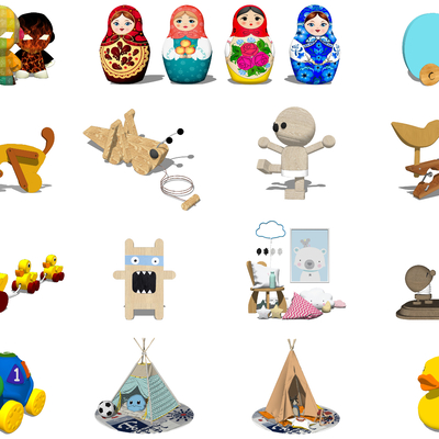  现代儿童玩具玩偶su模型 