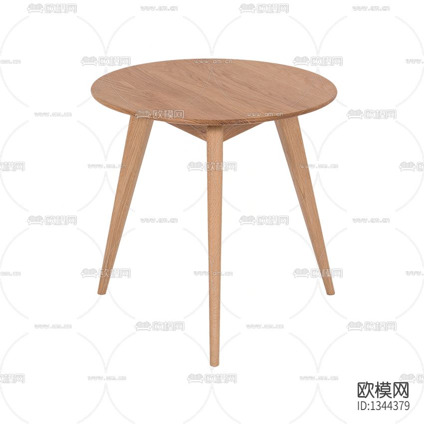 北欧简约实木圆形咖啡桌