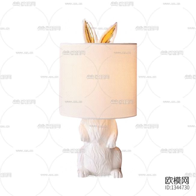 现代白色兔子卡通阅读灯台灯下载