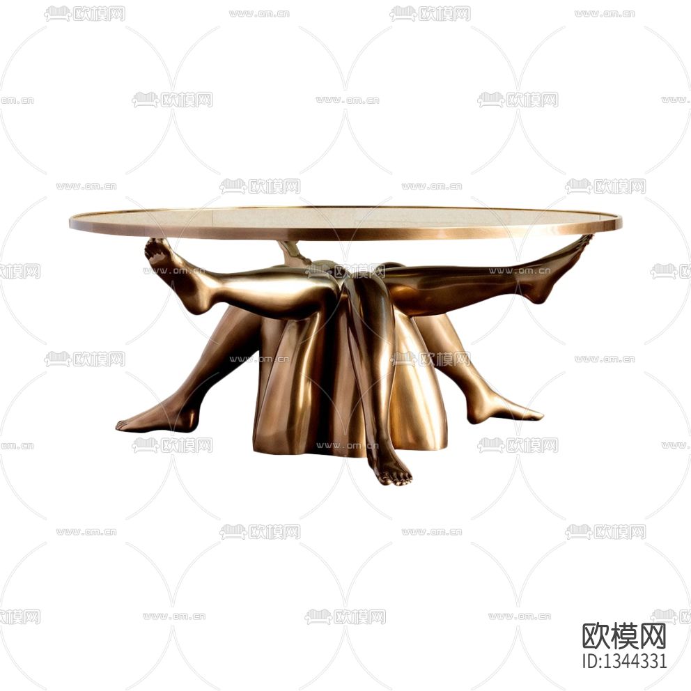 现代轻奢创意半身抽象金属咖啡桌下载