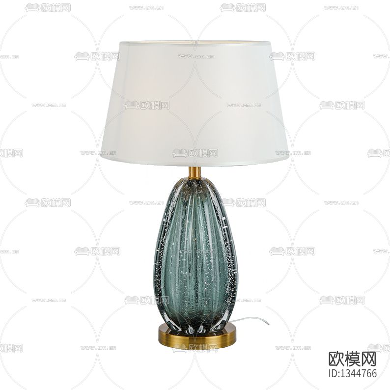 现代轻奢墨蓝色玻璃柱台灯下载