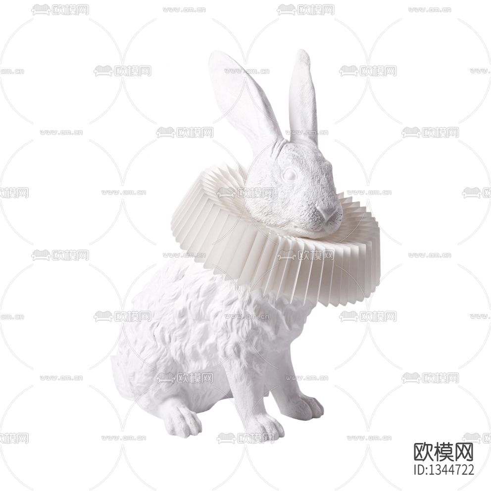 现代简约兔子台灯下载（渲染图1）