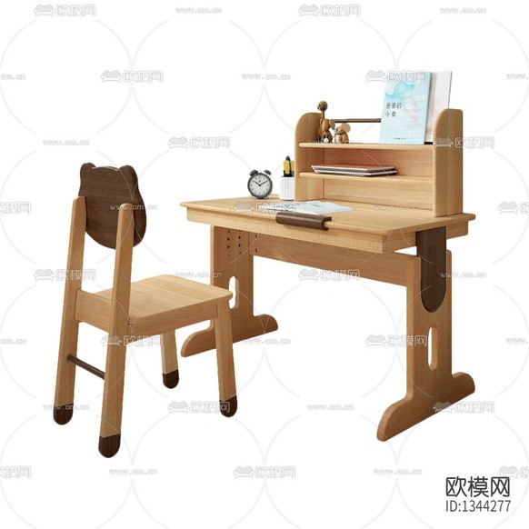 北歐簡約實(shí)木多功能兒童書桌下載