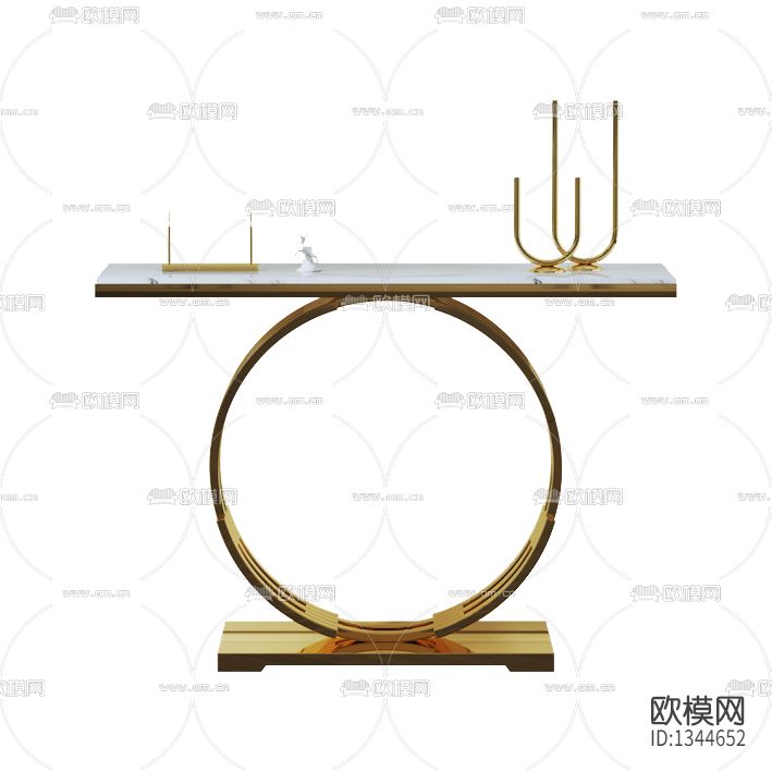 现代轻奢不锈钢大理石玄关台