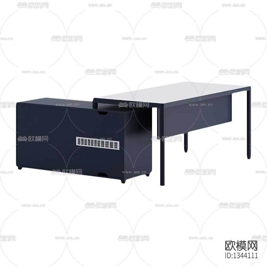 现代极简实木金属办公桌下载