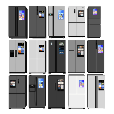  现代双门冰箱su模型 