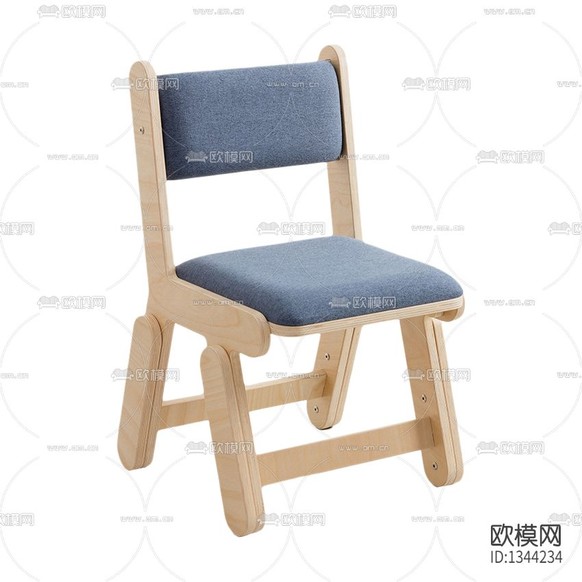 北欧简约可升降实木布艺儿童椅下载