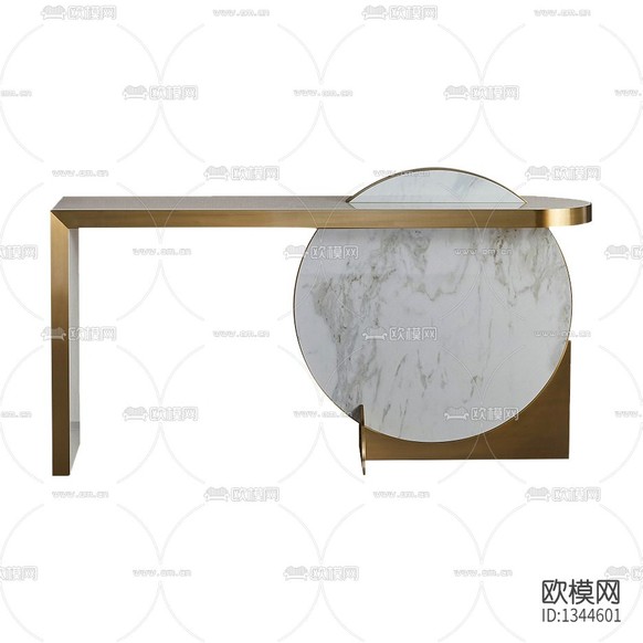 新中式轻奢金属大理石玄关台下载