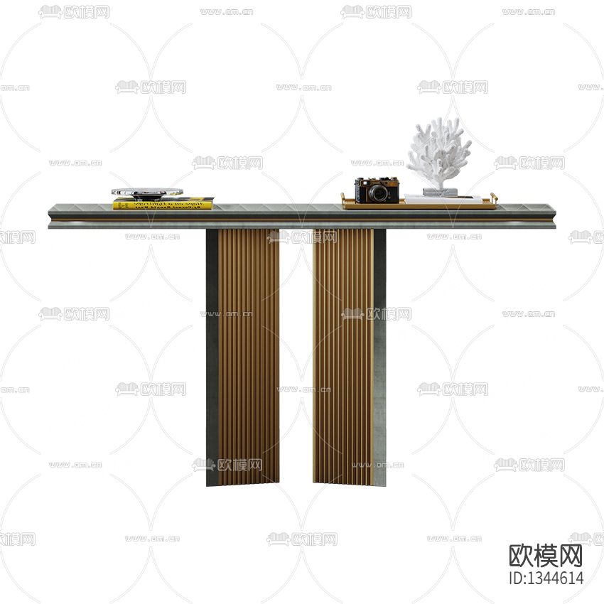 现代轻奢金属大理石玄关台