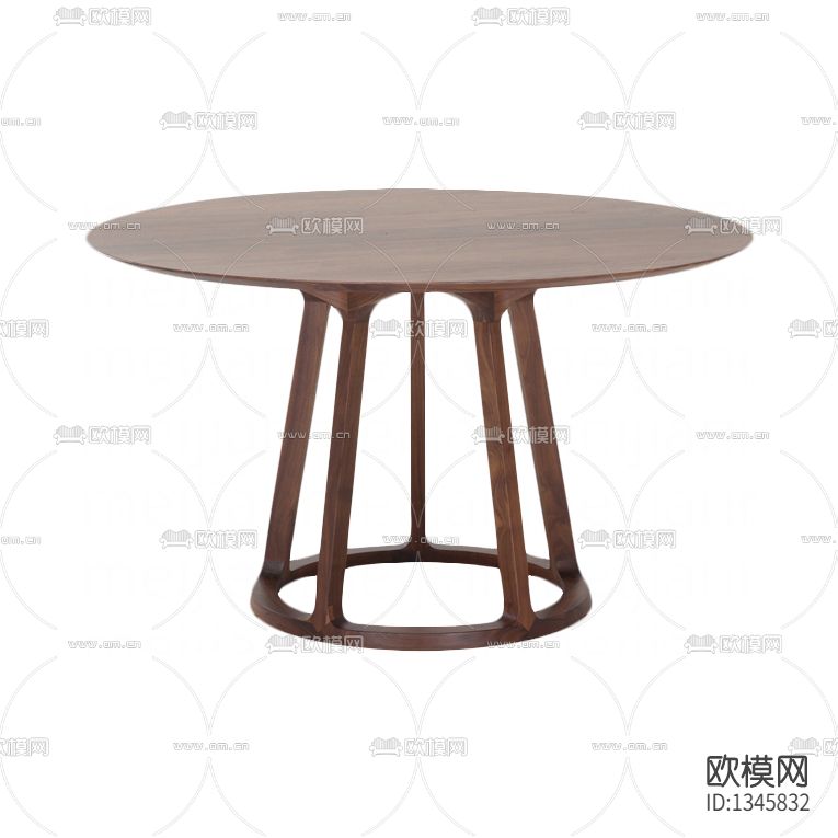 新中式简约实木圆形餐桌下载