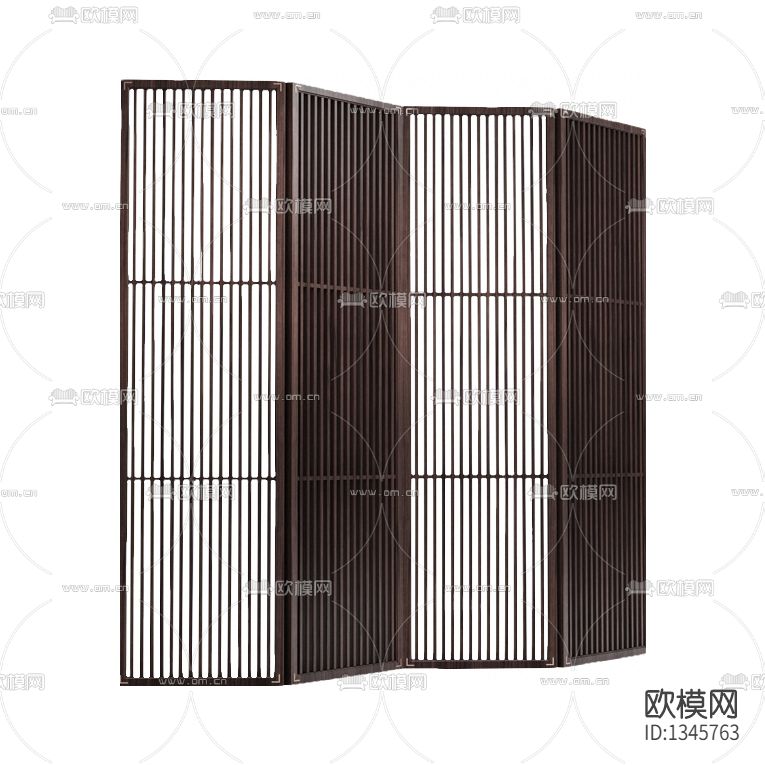 新中式禅意实木屏风下载