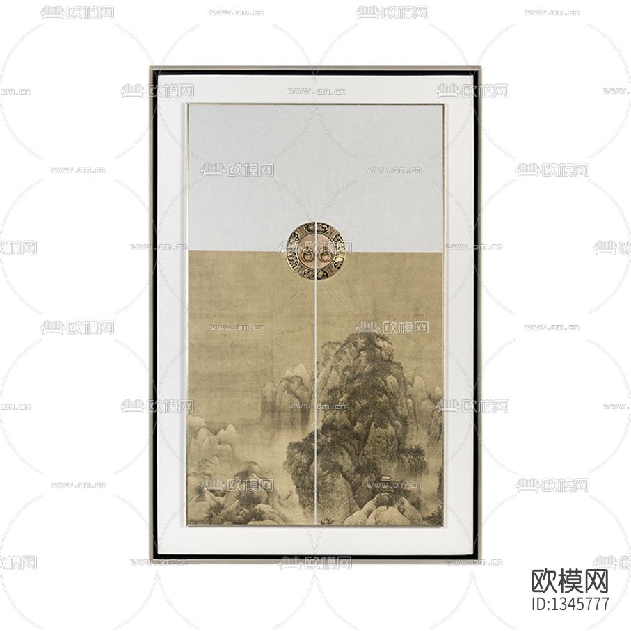 新中式禅意水墨装置画下载