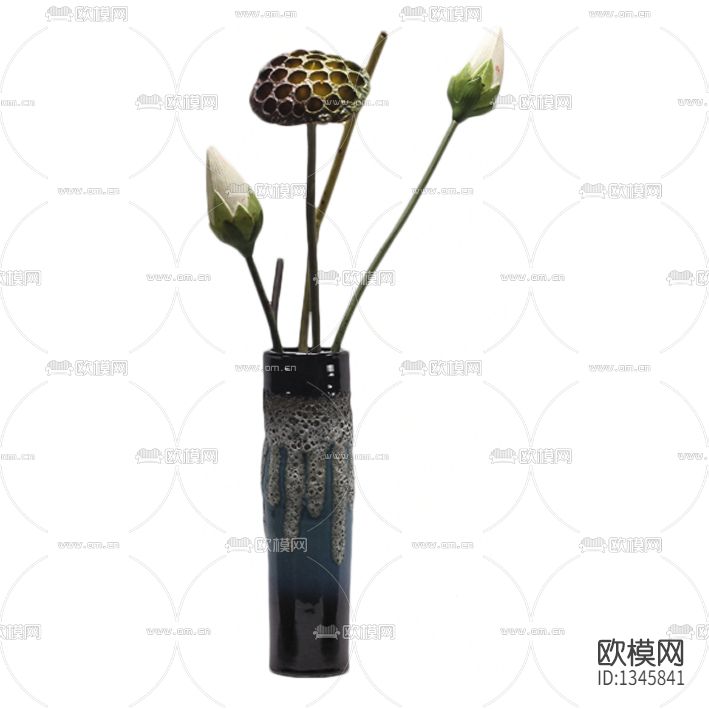 新中式禅意陶瓷花瓶摆放花艺下载