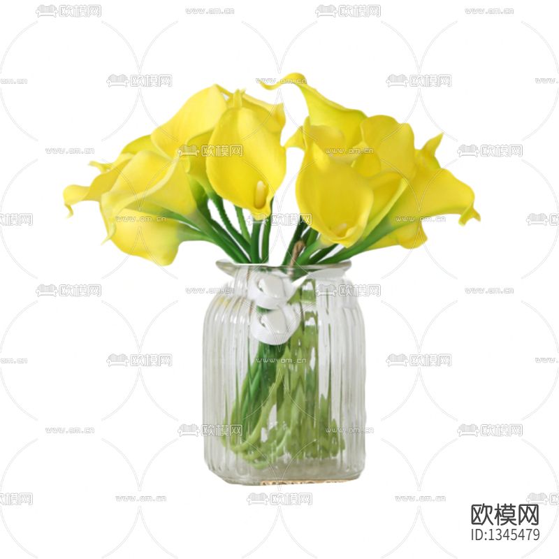 现代简约玻璃花瓶摆放花艺下载