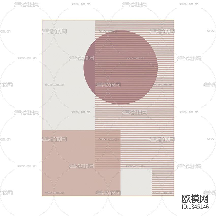 北欧简约粉色抽象装饰画下载