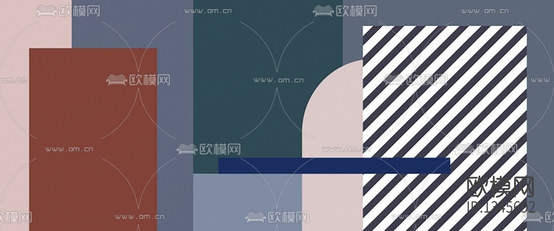 北欧几何色块撞色时尚墙布下载